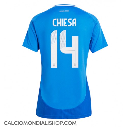 Maglie da calcio Italia Federico Chiesa #14 Prima Maglia Femminile Europei 2024 Manica Corta